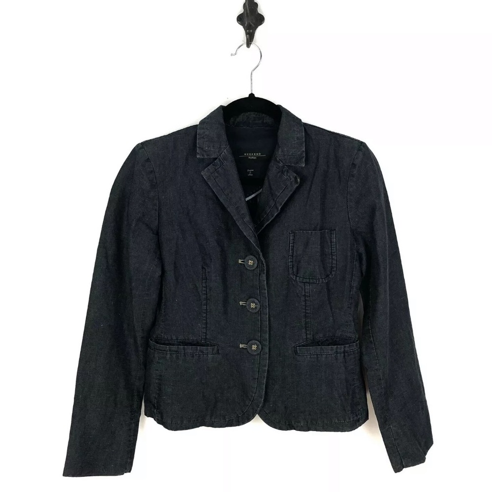 MaxMara Weekend Denim Jean Cotton Blazer Jacket